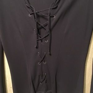 PAUL & JOE Black Sexy Lace-Up Top